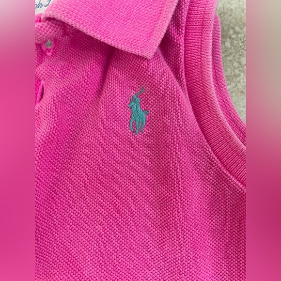 Ralph Lauren hot pink, baby girl onesie with ruffles and snap bottom; size 18 mo - Picture 3 of 7
